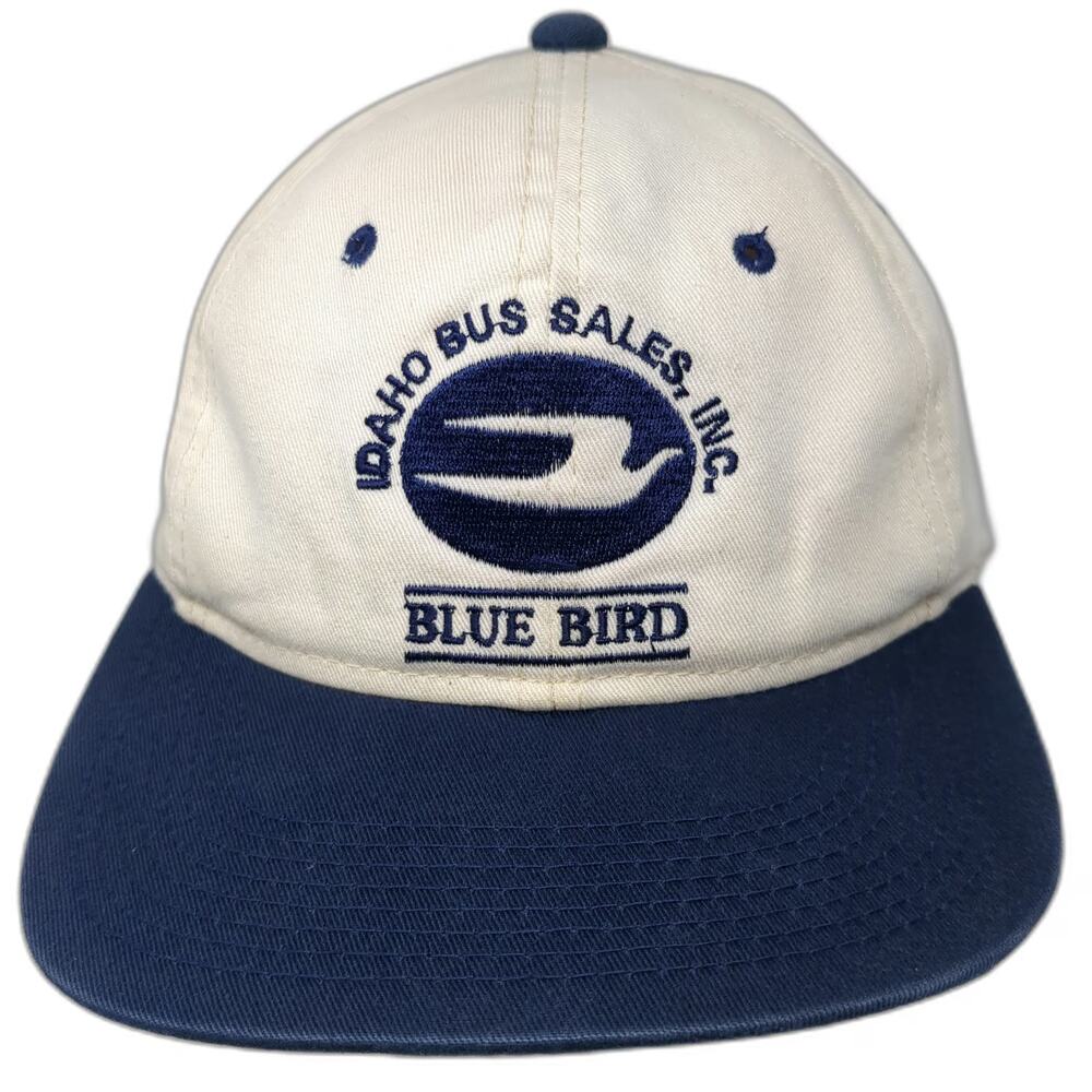 Headliner Snapback White Blue One Size Idaho Bus Sales Blue Bird Cotton Hat